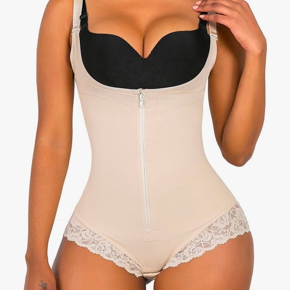 SHAPERX Shapewear for Women Tummy Control Shaper Zipper Open Bust Bodysuit
